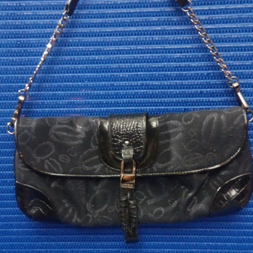 Bebe Black Patterned Shoulder Bag - image 1